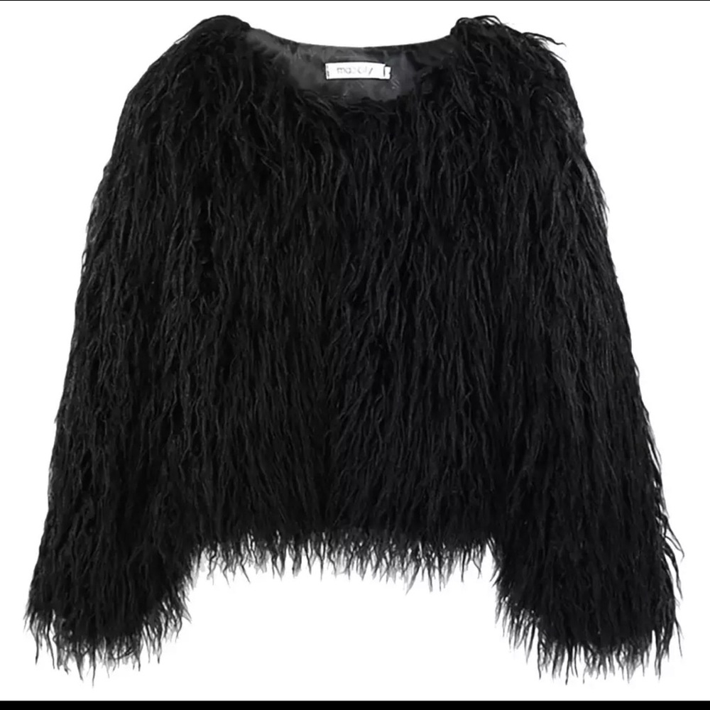 Black furry jacket